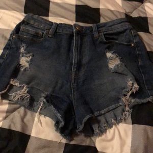 Blue Jean distressed shorts
